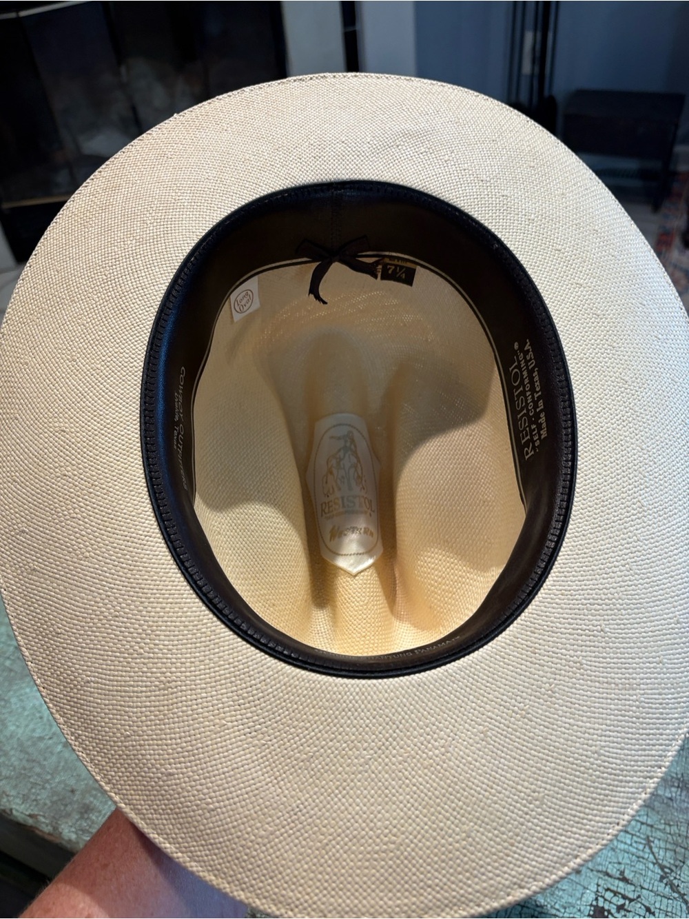 Vintage Resistol Straw Cowboy Hat Size 7 1/4 Long Oval Western Made in USA - Picture 7 of 7